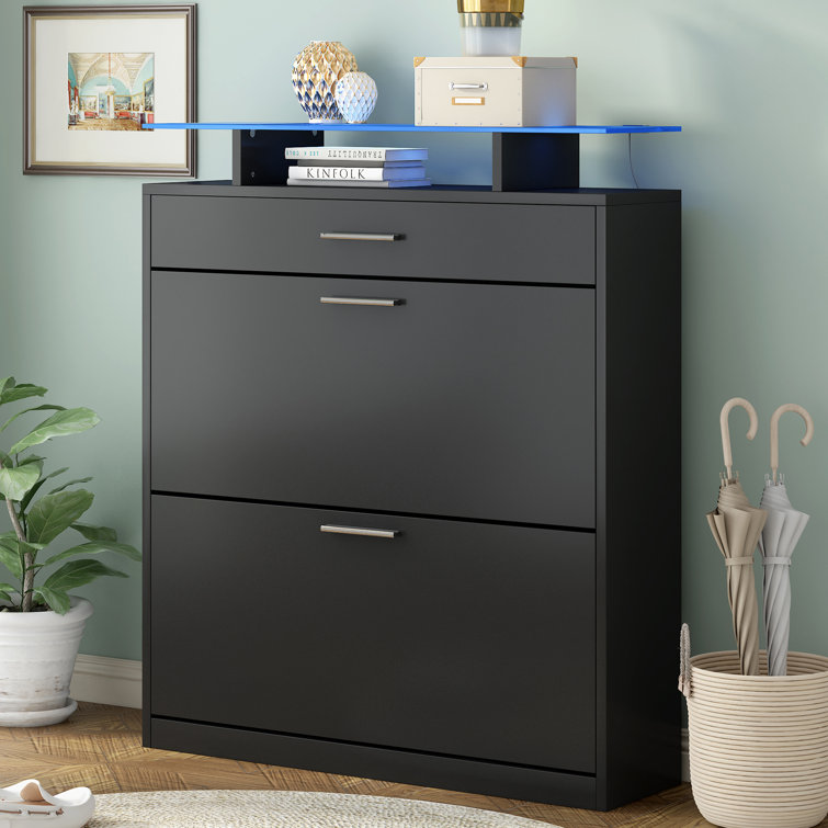 Slim grey shoe cheap cabinet